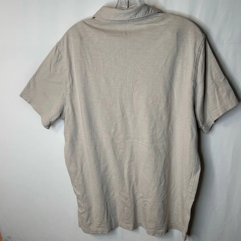 J.Crew Men’s Cream Polo Shirt Classic Garment-Dyed Slub Cotton 100% Size L